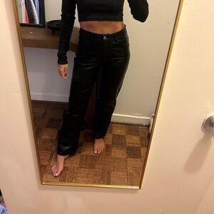 Miaou straight leg faux leather pant